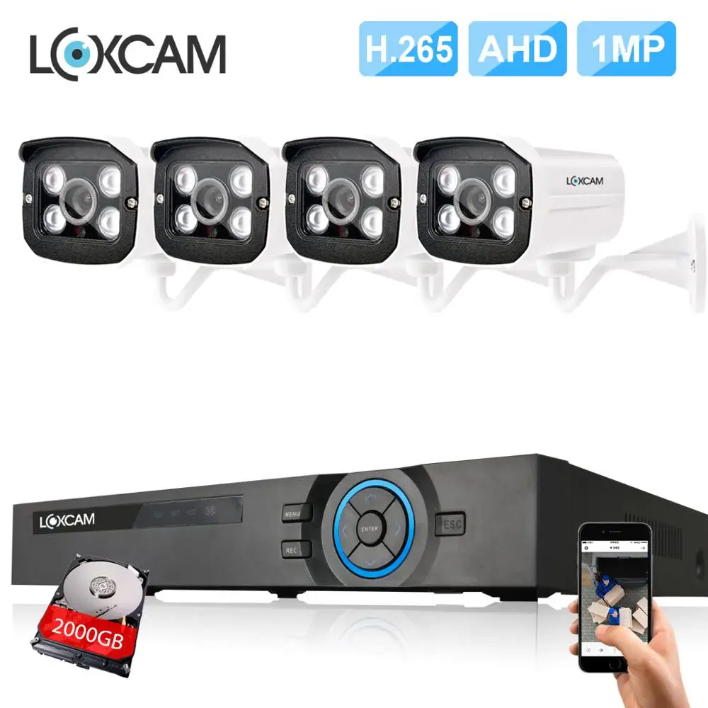 4CH HDMI 1080 P AHD dvr комплект 4 шт. 1MP 720 Металл IP66 Водонепроницаемая наружная камера 1200TVL