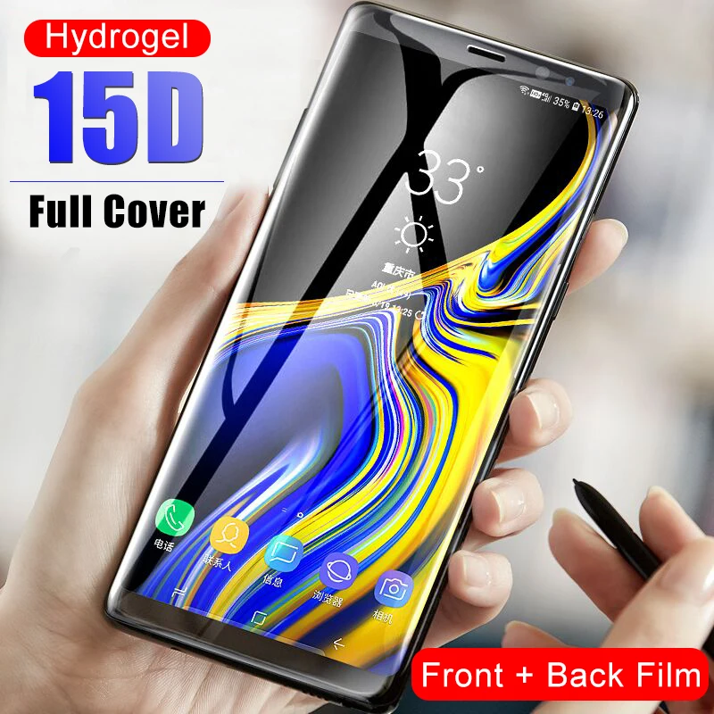 

15D Front + Back Hydrogel Film On The For Samsung Galaxy S10 S9 S8 Plus Screen Protector Film S10e Note 8 9 Full Protective Film