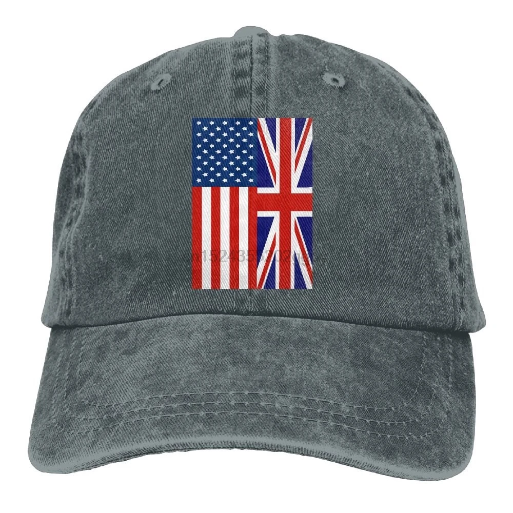 

Baseball Cap British American Flag Unisex Golf Hats Adjustable Dad Hat