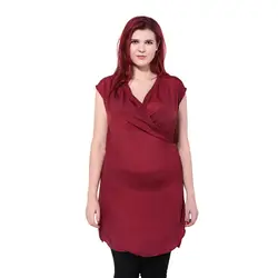 Плюс Размеры одноцветное спереди крест свободные топы без рукавов с v-образным вырезом рубашка Для женщин Мода Твердые Большой Размеры