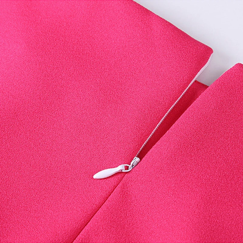 Good Quality Elegant Slim Pencil Dress Women Flare Sleeve Back Zipper Up Bodycon Dress Midi Party Dresses Solid Color Femme Robe