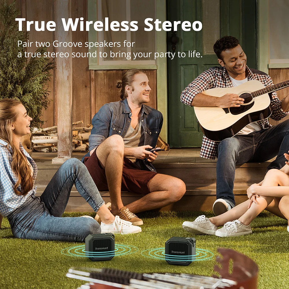 US $29.87 Tronsmart Groove (Force Mini) Bluetooth Speaker IPX7 Waterproof Column Portable Speaker for the computer with 24H Playtime