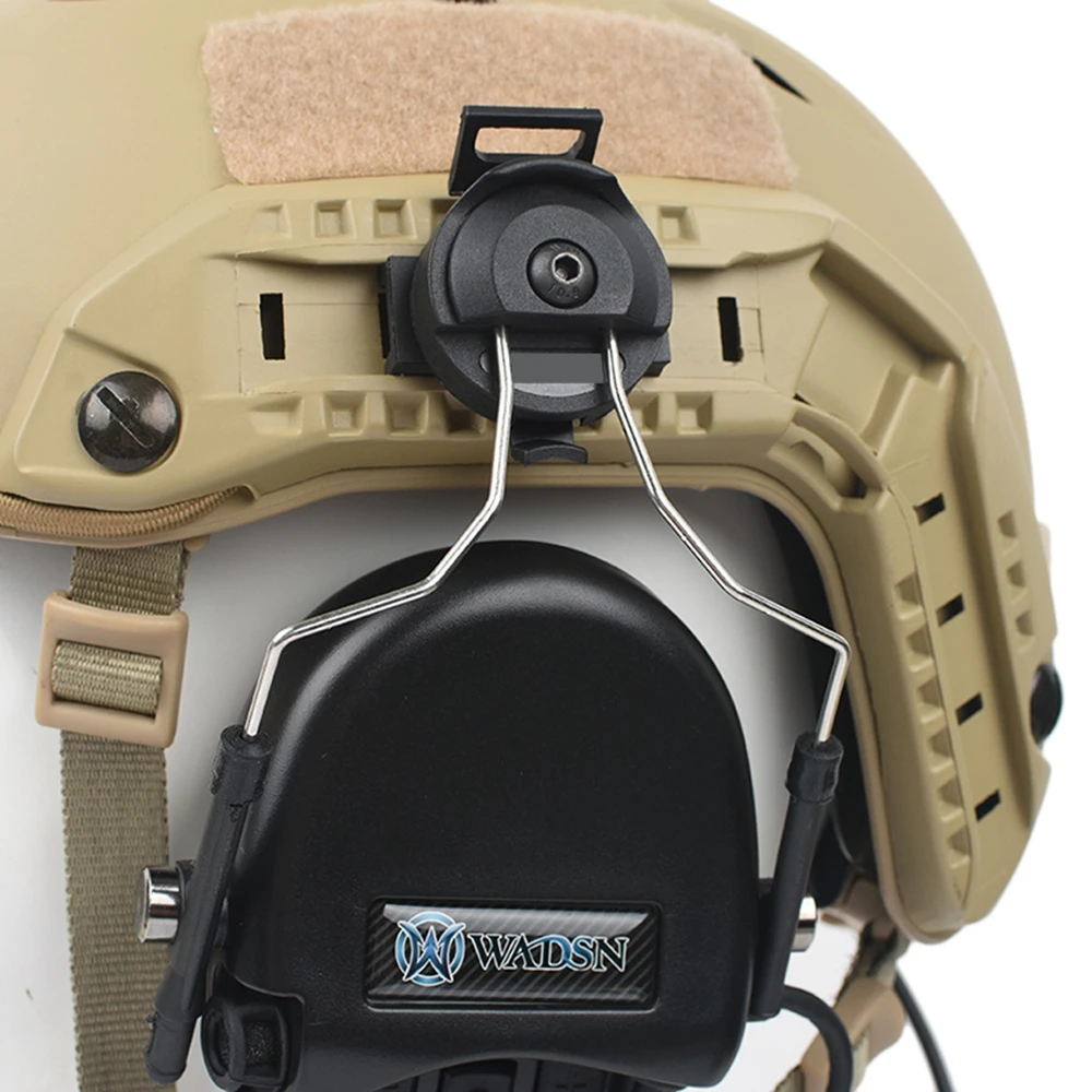 WADSN Softair Тактический шлем, гарнитура, страйкбол, наушники, активный шумоподавление, гарнитура с креплением на шлем TAST
