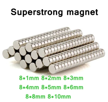 

N50 8 x 1mm 8 x 2mm 8 x 3mm Super Strong Round Magnets Neodymium Magnet Rare Earth Magnet 50pcs