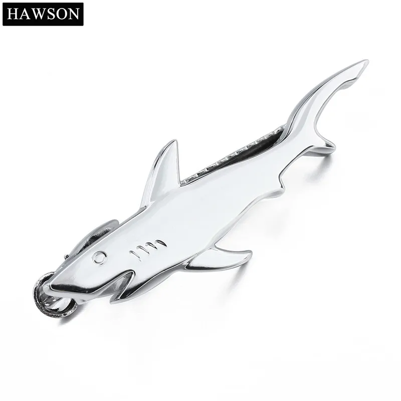 Зажим для галстука Shark Design мужчин полированный зажим аксессуар с коробкой|Зажимы