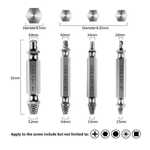 Легко удалите зачищенные или поврежденные Винты/комплект из 4 зачищенных винтов-для удаления зачищенных винтов