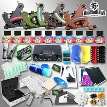Professional Complete Tattoo Kit Tattoo Machine 4pcs Liner Shader Tattoo Gun Immortal Tattoo Ink Set Power Box Grip Tips Supply