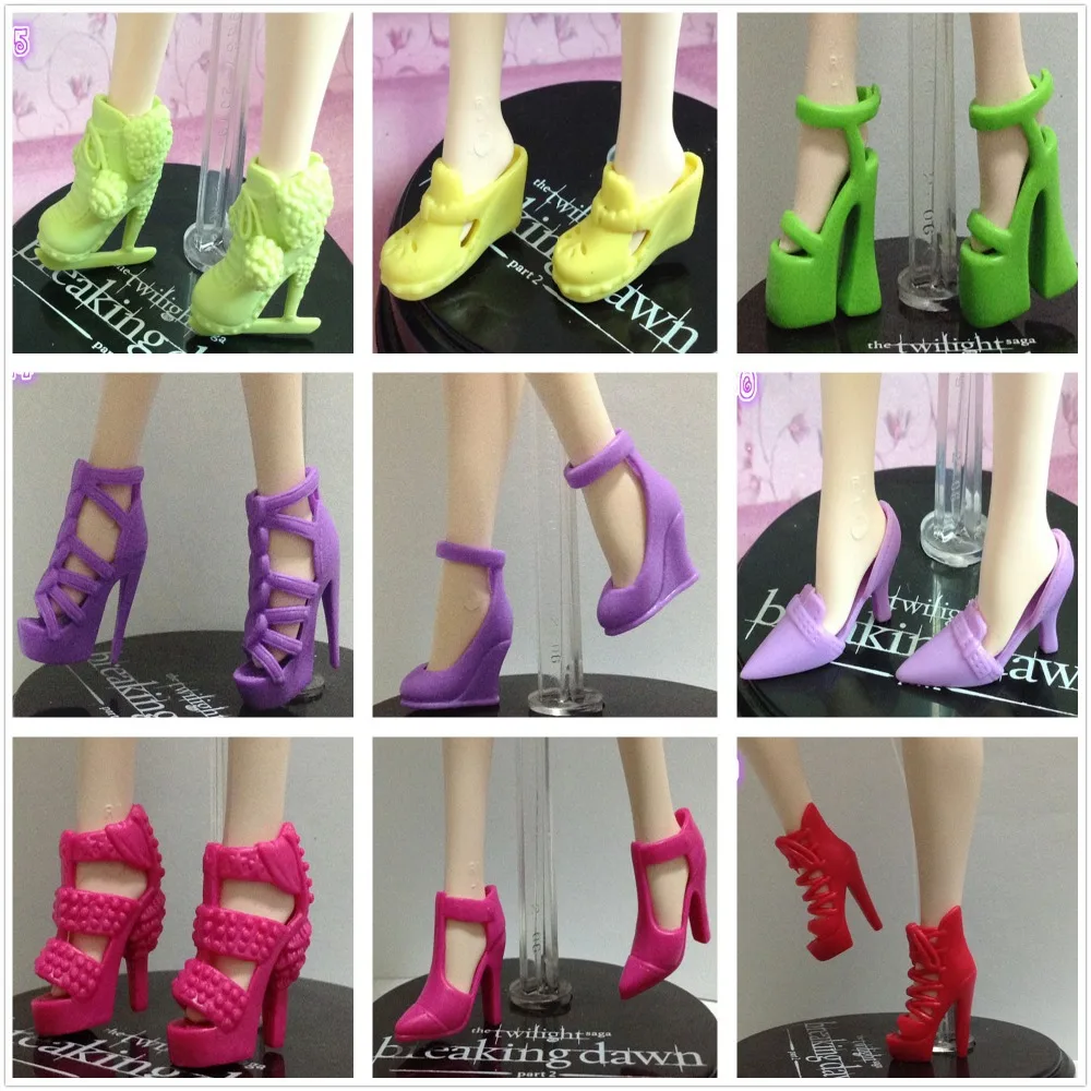 Girl Gift Most Beautiful Varities Of  Styles Colors Top Quality 1/6 Dolls Sandals Boots Original Fashion Doll Shoes 10Pairs/lot