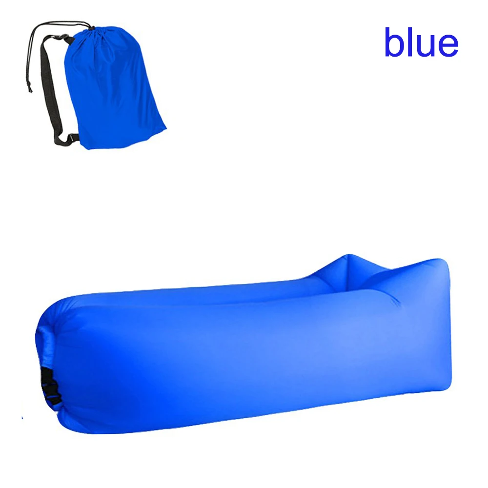 Camping Ultralight Fast Inflatable Sofa Lazy Bag Sleeping Bag 240*70cm outdoor Portable Air Banana Sofa Beach Bed Air Bed