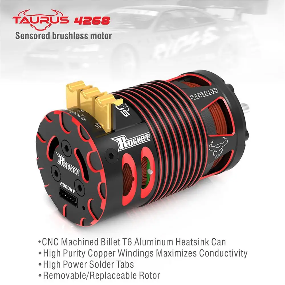 

SURPASSHOBBY Rocket 4268 V2 2700KV 2350KV 2000KV 1850KV 1550KV Sensored Brushless Motor for 1/8 RC On-road Off-road Car