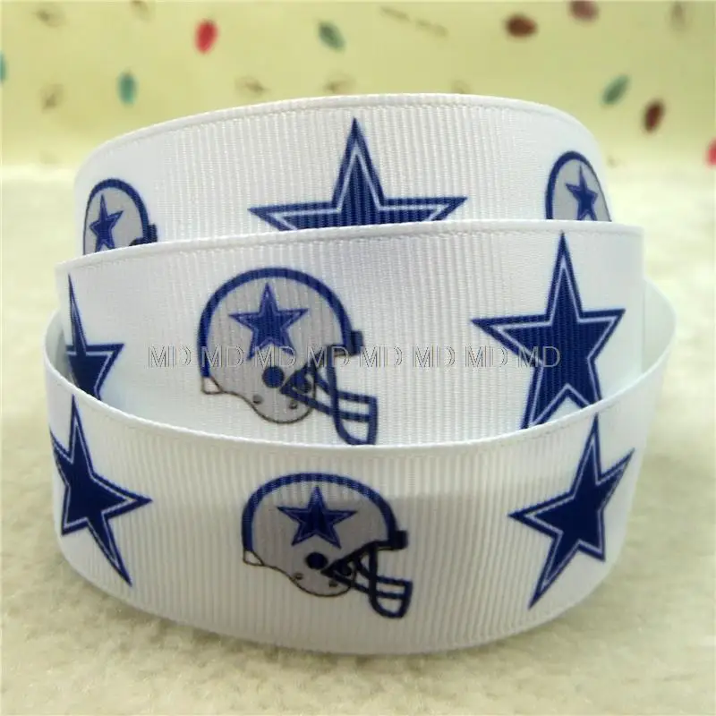 

Sports Printed Ribbon Football Polyester Grosgrain Tape DIY Handmade Webbing 50 Yards/Lot MD160218-25-3490