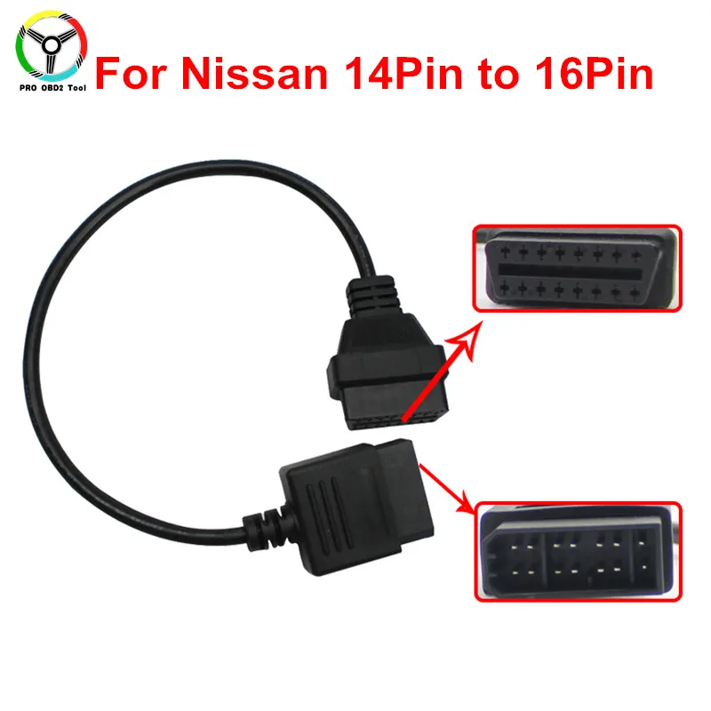 Высокое качество для Nissan 14 Pin To OBD2 16 Pin кабель автомобильный диагностический разъем для Nissan 14 Pin To 16 Pin OBD OBDII адаптер