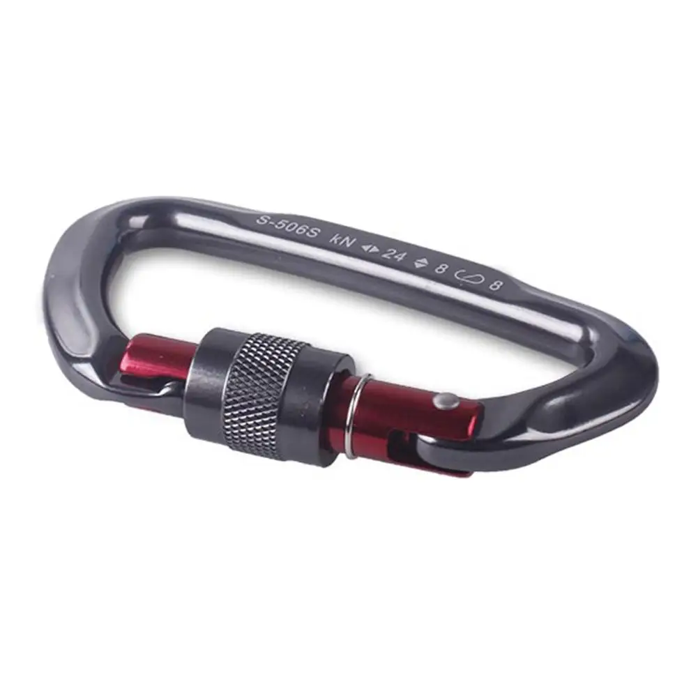 Buy 24KN Mountaineering Locking Carabiner Safety Buckle Mountain Rock Climbing