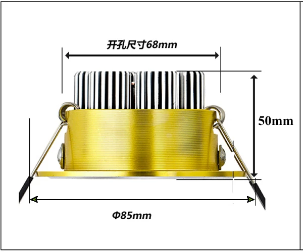 3x3 Вт ПРИВЕЛО Встраиваемые лампы Светильники свет золотой оболочки 110-240vv вниз свет+ источник питания теплый/холодный белый