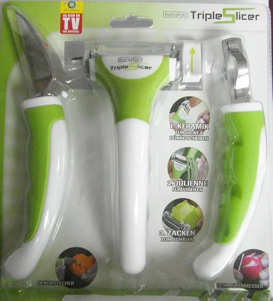 Triple Slicer vegetable Kitchen Tools Sharp Slicers Popupar Kitchen Stainless Slicers 3 Tools