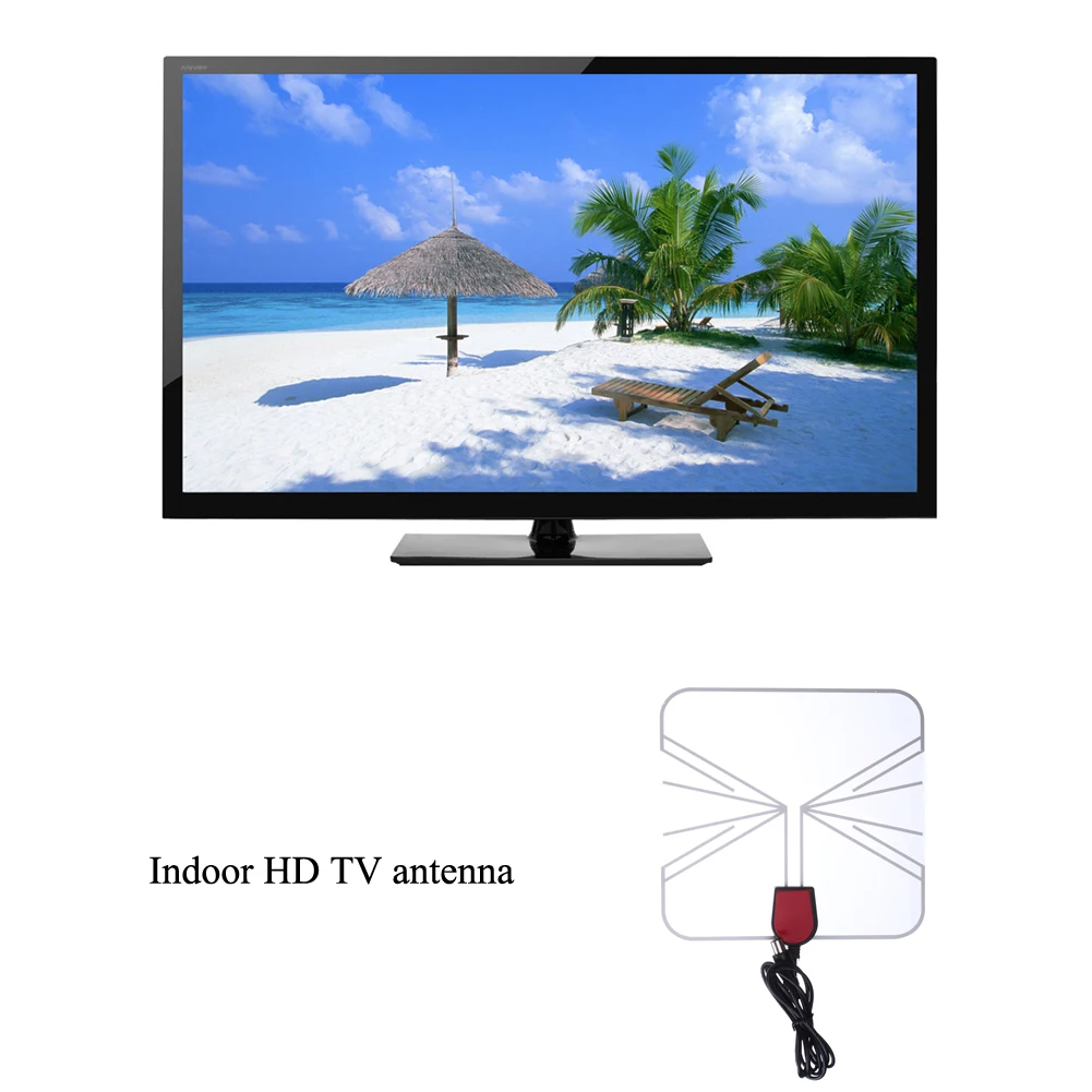 Высококачественная внутренняя цифровая HD ТВ антенна плоский дизайн с высоким коэффициентом усиления 75 Ом 470-860 МГц внутренняя HD ТВ антенна