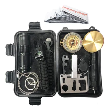 

12 in 1 survival kit Set Outdoor Camping Travel Multifunction First aid SOS Emergency Supplies Tactical survival kit military