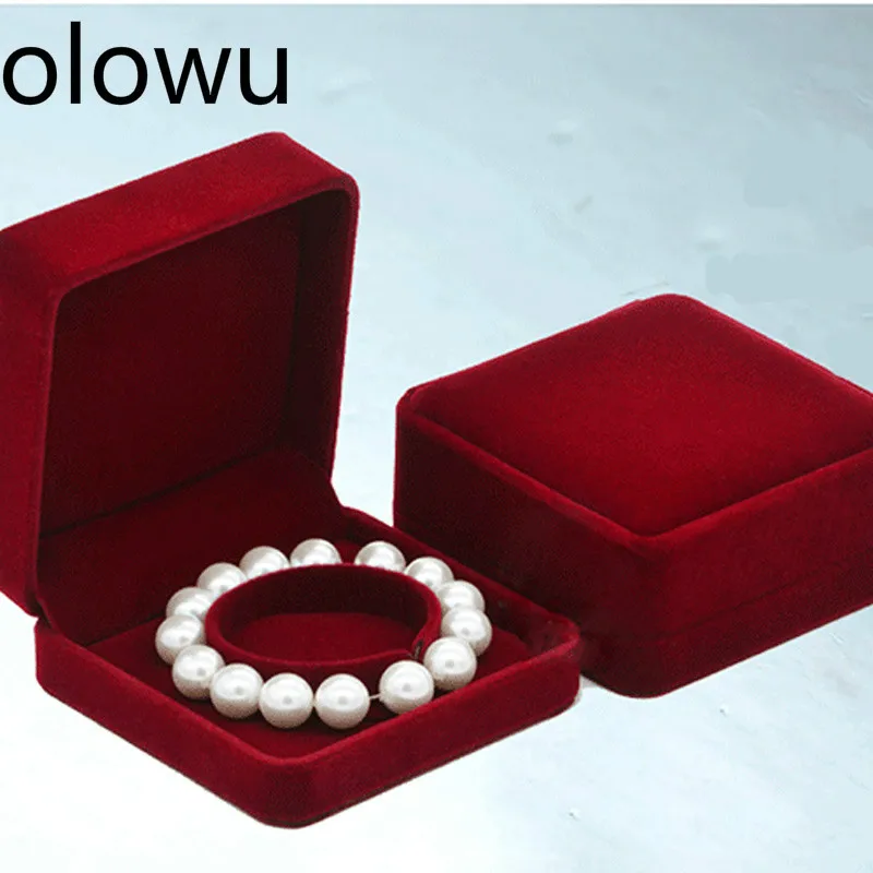 olowu Wholesale Red Blue Pink White Velvet Bracelet Jewelry Box Gift Display | Украшения и аксессуары