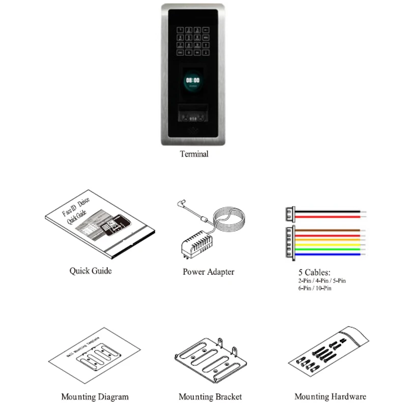 FA600 Series Facial Recognition Terminal with 1K User for Face Related Verification & 10K User for RFID Card, Photo, ID & Pin