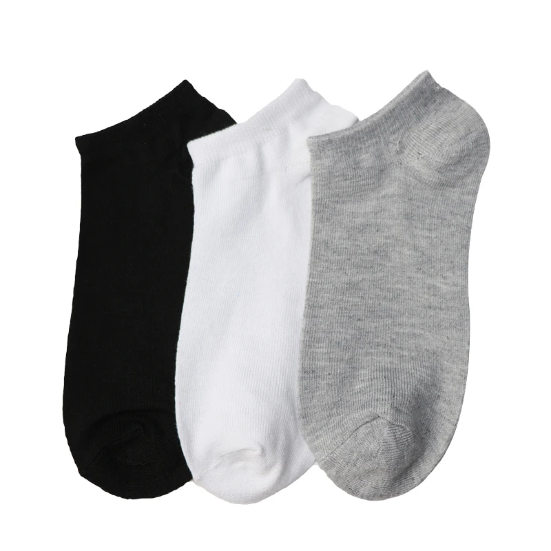 

3Pair Woman Socks Slippers Invisible Socks Shallow Mouth Cotton Blends Socks White Gray Black Short Boat Sock For Women Ladies