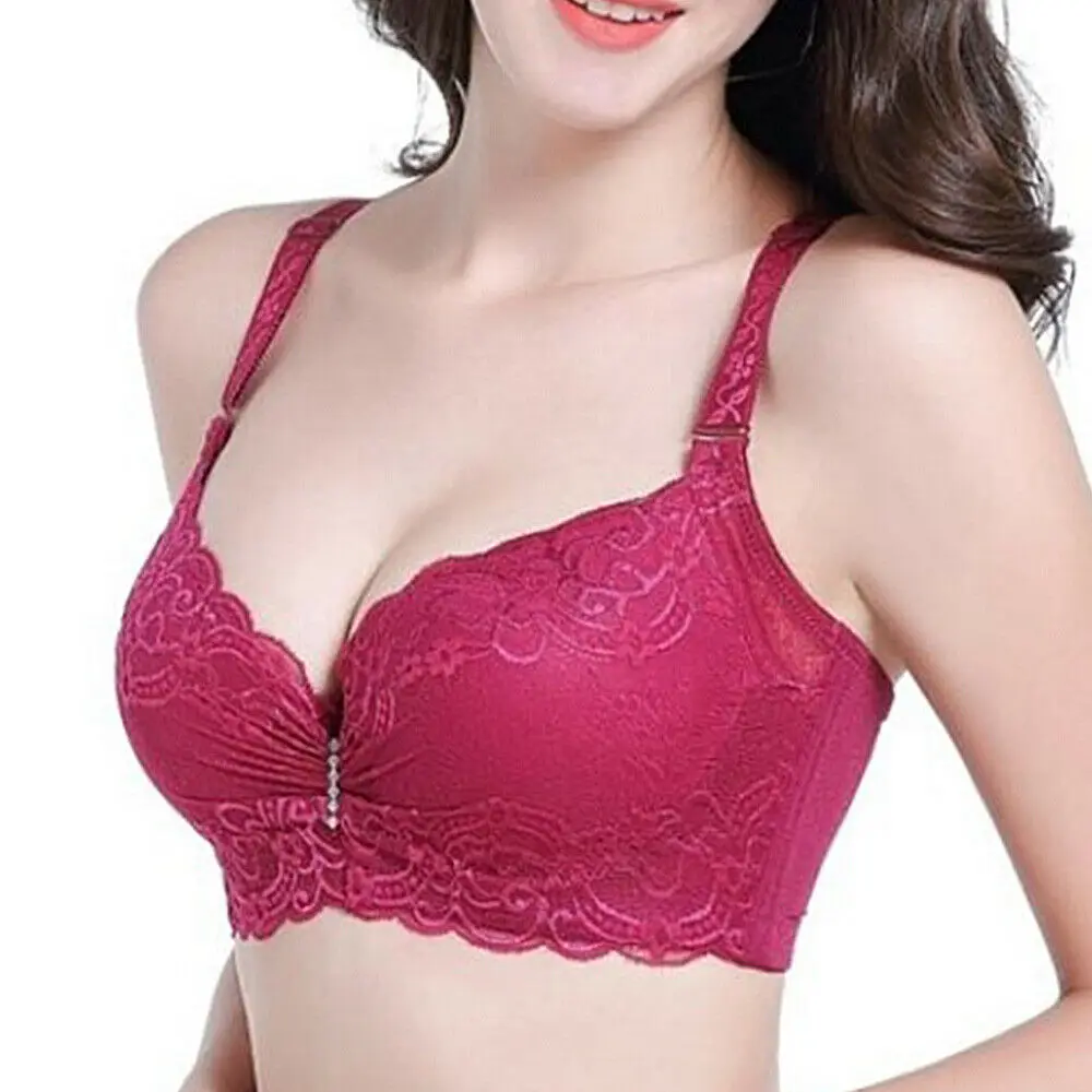 

Women Bra Embroidery Underwire Everyday Bras C D 36 38 40 42 44 46 Cropped Sexy Underwear
