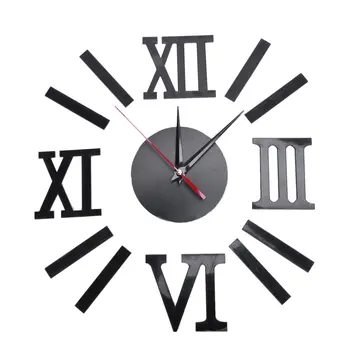 

TFBC Modern Diy Interior Roman Wall Clock Wall Clock 3D Sticker Home Mirror Effect 2 Style 3D Wall Stickers