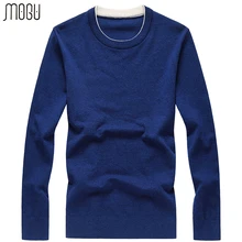 MOGU чистый цвет o-образным вырезом Пуловер мужской свитер Осень Новые повседневные узкие облегающие шерстяные свитера мужские азиатского размера свитер