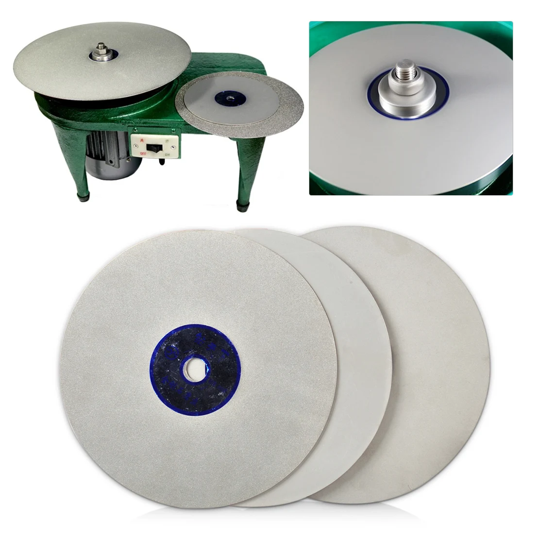 3PCS 6 150mm 180,320,600 Grit Diamond Coated Flat Lap Grinding Polishing Disc Wheel 