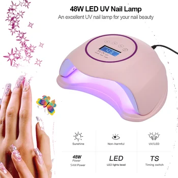 

48W LED UV Nail Lamp Nail Gel Dryer Fingernail & Toenail Gel Curing & 4 Timer Setting Nail Art Painting Nail Tool US/EU/UK Plug