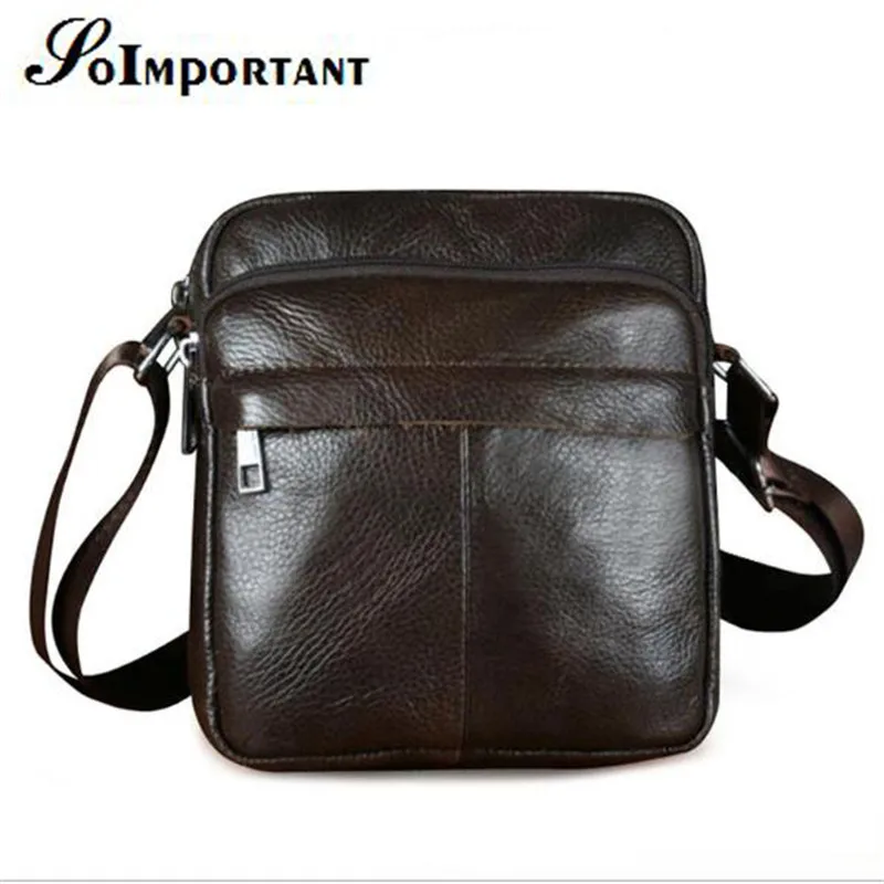 

New Small Men Messenger Bags Male Luxury Genuine Leather Men Bag Designer High Quality Shoulder Bag Casual Zipper Bags For Men