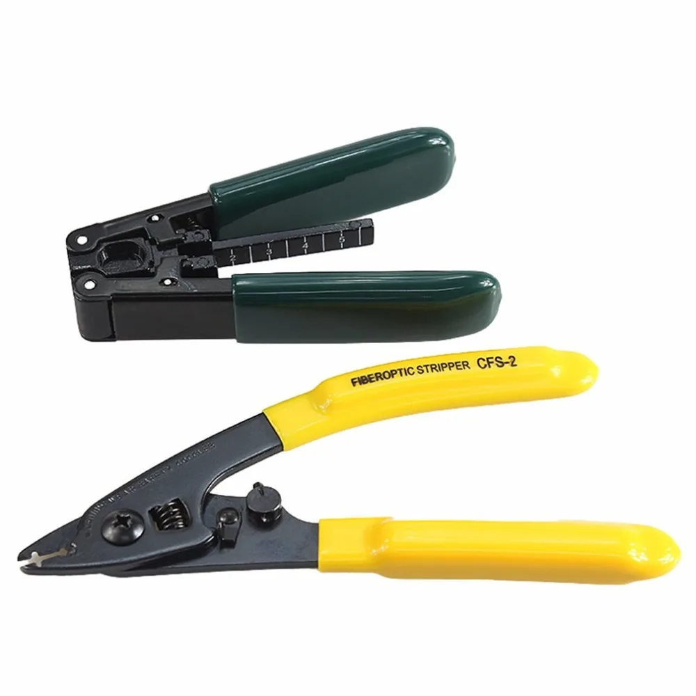 

Practical Fiber Optic FTTH Tool Kit with FC-6S Fiber Cleaver Optical Power Meter Visual Fault Locator Fiber Stripper