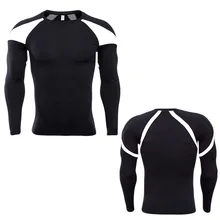 Grntamn компрессионные колготки для мужчин рубашка для пробежек дышащий с длинным рукавом Спорт Рашгард тренажерный зал одежда для велоспорта