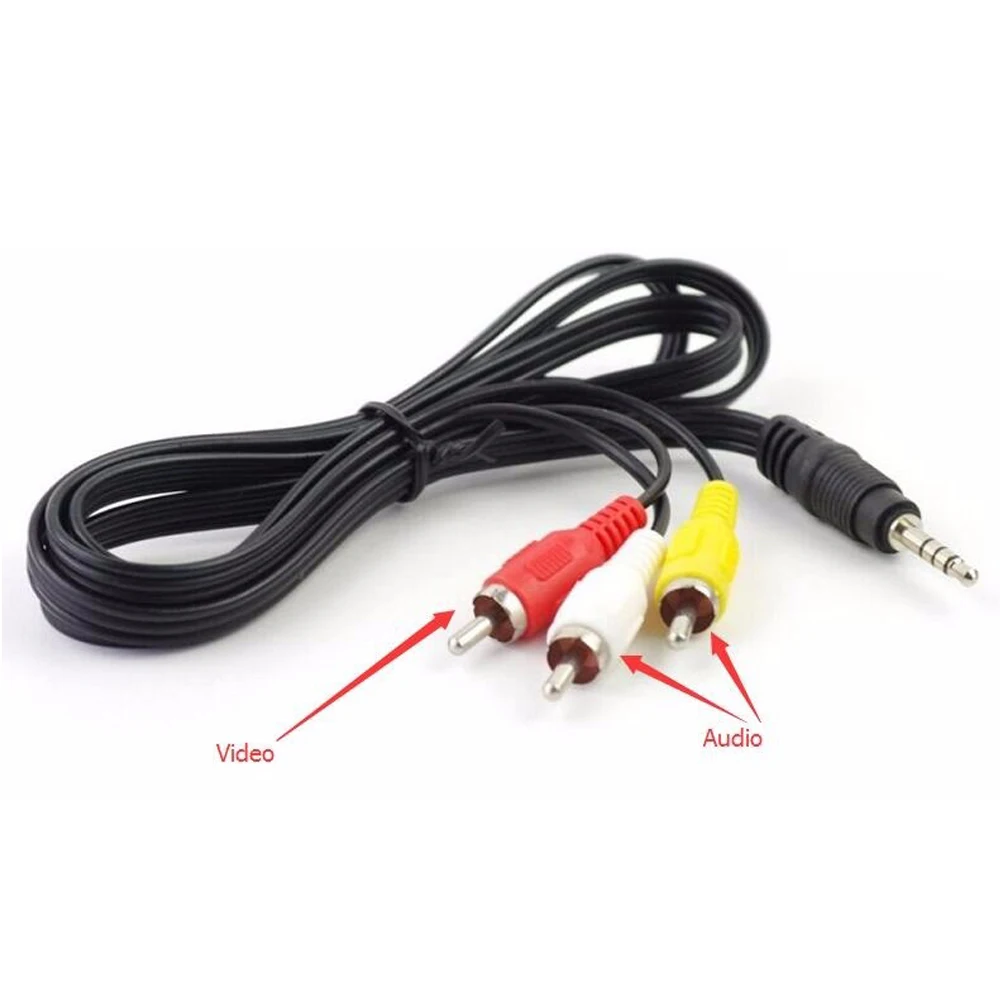  3.5 millimetri Martinetti a 3 Porte RCA Spina Maschio Adattatore Convertitore Audio Video AV Cavo d