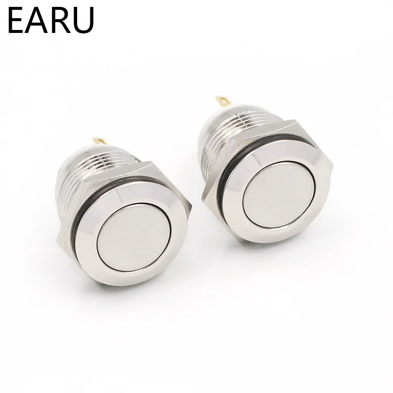 

16mm Short Type Metal Push Button Switch Waterproof NO Fixation Latching Locking Momentary Reset PC Power Cart Auto Engine Start
