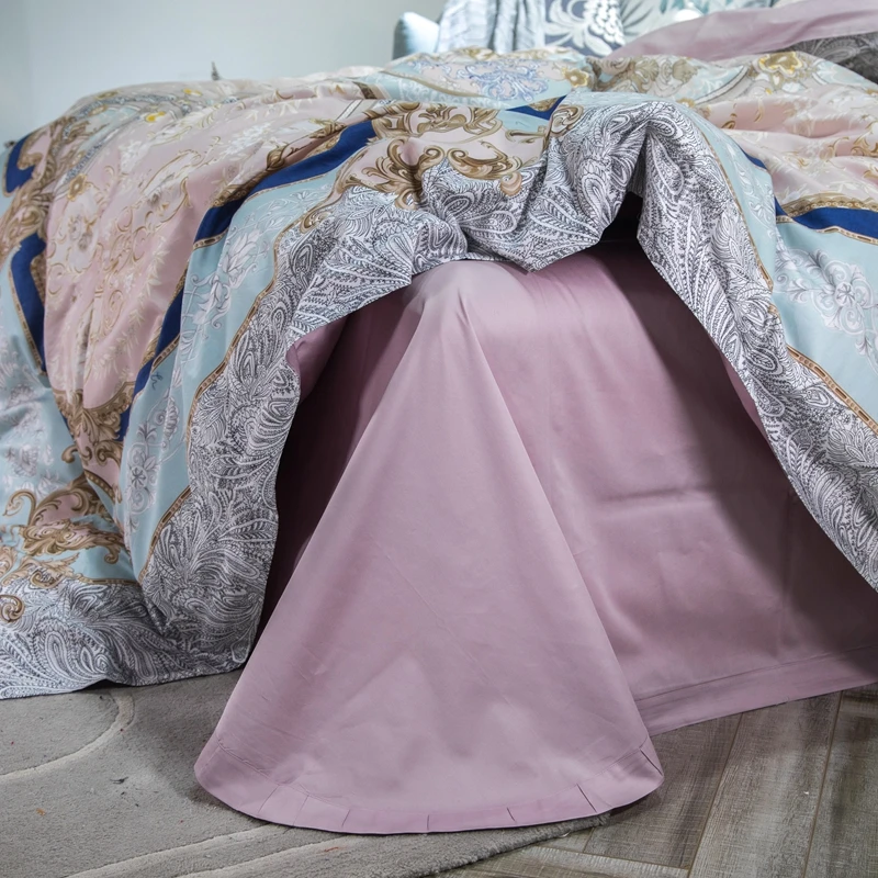 Waliicorners 60S Egyptian Cotton Royal Luxury Bedding set King Queen Size boho Bed set Duvet Cover Bedsheet set parrure de lit 48 9