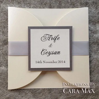 

CA0702 Simple Ivory Wedding Invitations