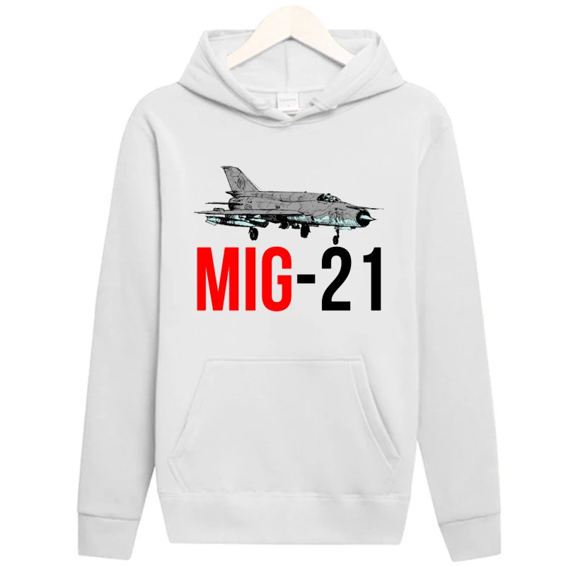 

Mens Casual Winter Various Colors Cotton Long Sleeve Hoodies Men Clothes MIG 21 Jet Air Plane Print Funny Hoodies Men