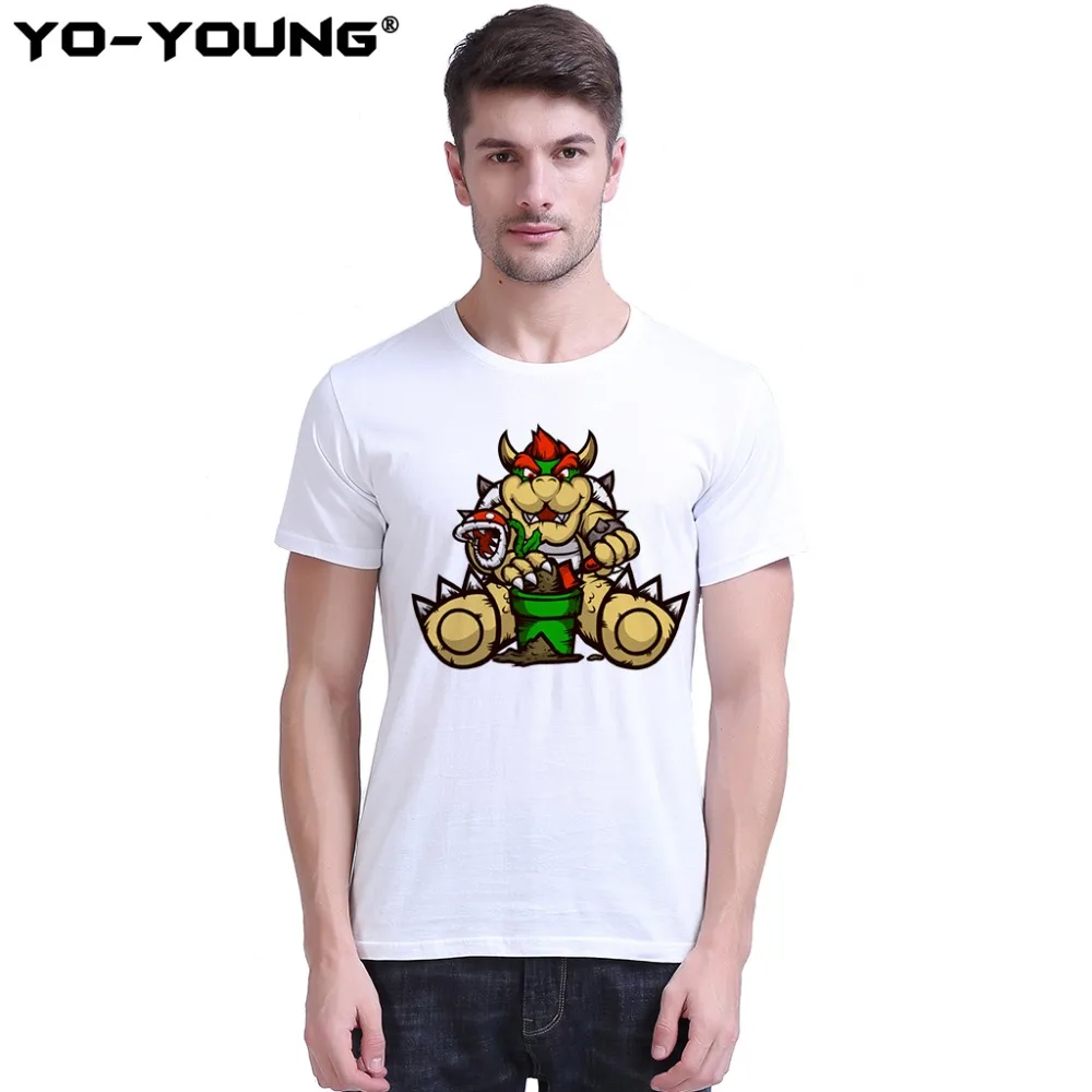 Новые мужские футболки Супер Марио коопа Bowser забавная футболка с дизайном