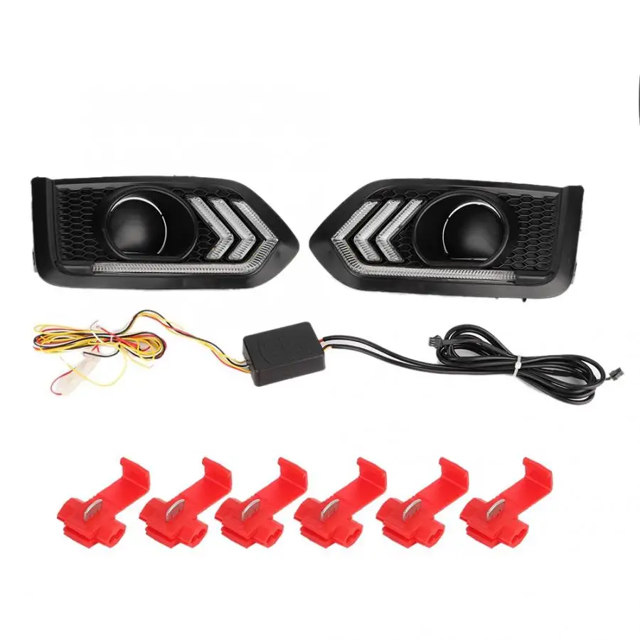

running lights 1 Pair Car 2 Color LED Daytime Running Light Turn Signal Fog Lamp Fit for Honda City 2018 Car Styling
