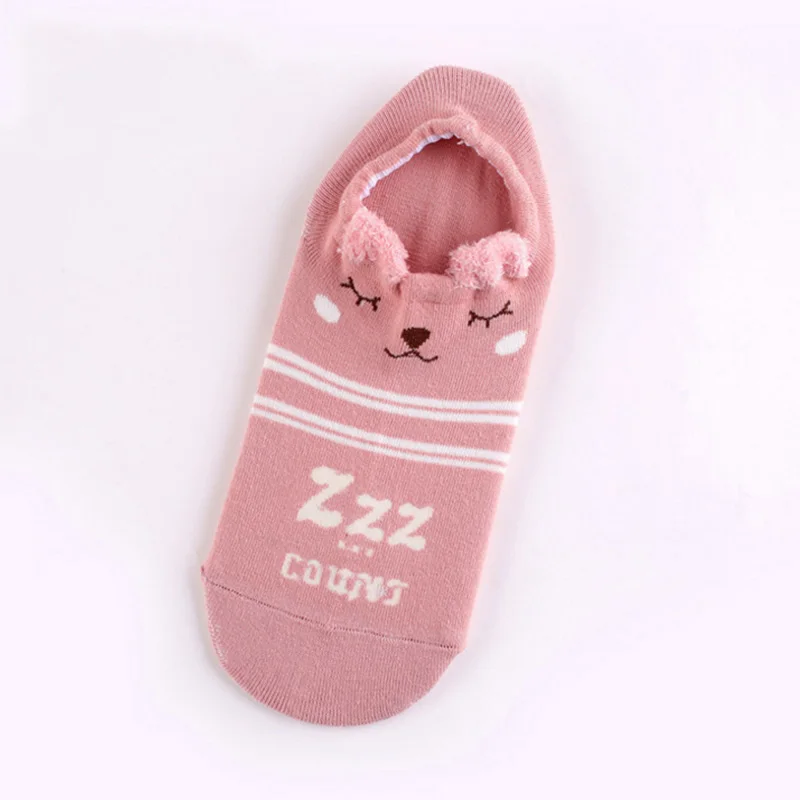 Модные милые носки для девочек, 1 пара мягкие носки из хлопка с объемными ушками животных из мультфильма «Зоопарк», креативные носки Kawaii Jumbo - Цвет: 8