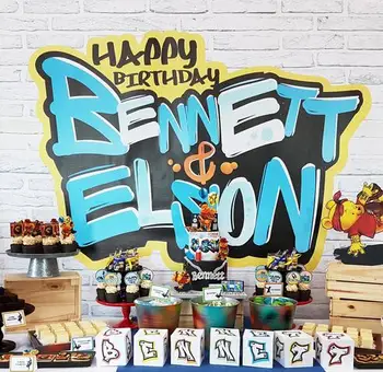 

custom Graffiti Hip Hop Happy Birthday Party photography studio background High quality Computer print wall backdrop