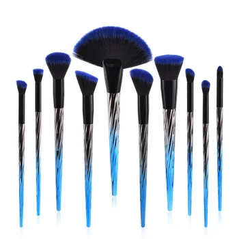 

Spiral Makeup Brushes Set Blue Black Eyebrow Powder Blending Large Fan Foundation Cosmetic Brush Makeup Tools Unicorn Brushes
