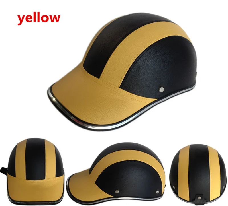 Защитный шлем мотоциклетный шлем полушлем летний электрический автомобиль для мужчин и женщин персональный бейсбольный шлем Защита - Цвет: Цвет: желтый