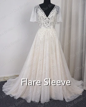V образным вырезом Свадебные платья вышитый бисером кружева для невесты платье фабрика на заказ настоящая фотография пляж Прием свадебное платье