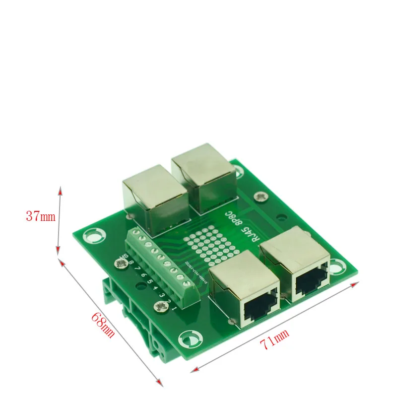 RJ45 8P8C горизонтальная коммутационная плата 4 способа, 4 x RJ45 сплитер модуль