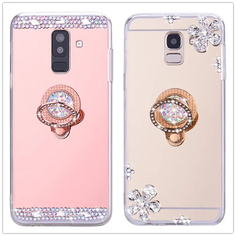 Bling 3D зеркальный чехол для Samsung galaxy A51 A71 A6 PLUS J4 J6 A8 J2 PRO A9 A7 2018 A50 A20 A30 A10 A70 A40 с кольцом