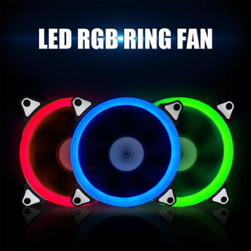 Night Light Computer 120mm LED Fan 120 MM Fan Ring Guide Light Blue Red Green High Quality