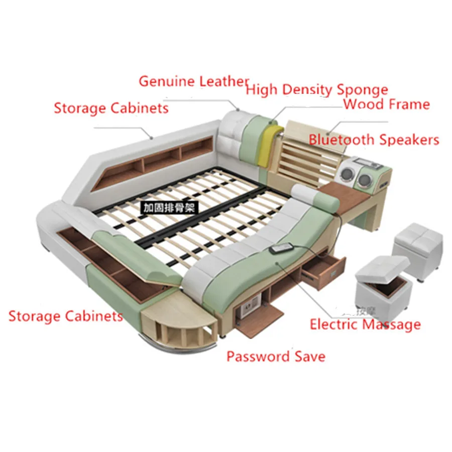 Multifunction bed with table