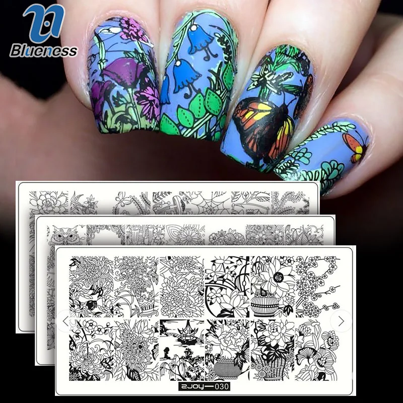 

Love Flower Pattern 6.5*12.5cm Rectangle Image Plate Nail Stamping Plates Template Steel Manicure Nail Art Stencil Tools