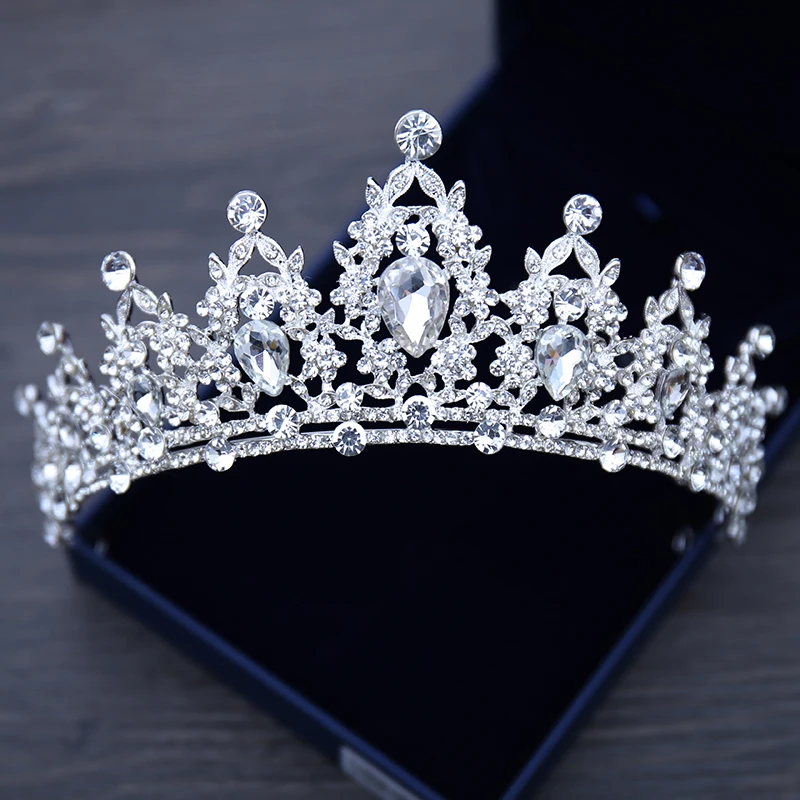 

Silver Alloy Hair Jewelry Wedding Crowns and Tiaras 2018 Crystal Rhinestone Headbands Headpieces Bridal Accessories For Women